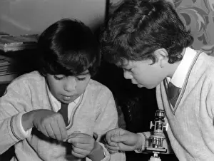 Microscope Prints: Boys with Microscope
