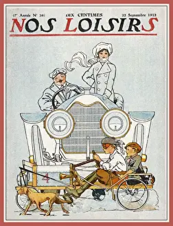 BOYS IN PEDAL CAR / 1912