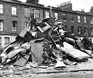 Junk Prints: Boys on a pile of rubbish, Balham, SW London