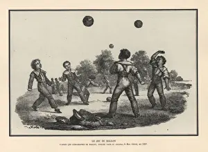 Genie Prints: Boys playing ball games (handball and football)