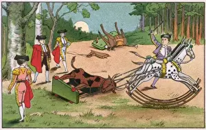 Pretending Prints: Four boys playing at Bullfighting