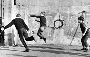 Boys playing football in Balham, SW London