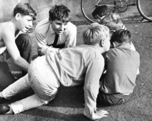 Spin Gallery: Boys playing a game, Balham, SW London