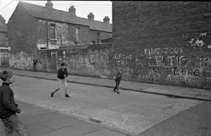 Boys playing hurling, Belfast, Northern Ireland