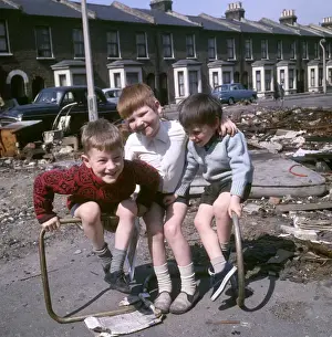 Junk Prints: Boys playing with junk, Balham, SW London