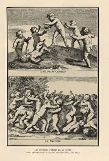 Bataille Prints: Boys playing king of the castle (assaut du