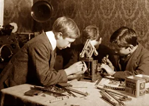 Meccano Prints: Boys playing with Meccano, early 1900s