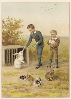 Boys and Rabbits 1889
