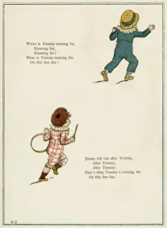 Two boys running