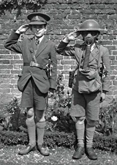 Attention Gallery: Two boys saluting
