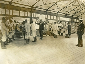 Shotley Collection: Boys in training on battery work, Shotley Barracks, WW1