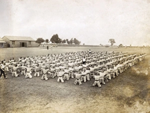 Shotley Collection: Boys in training, physical drill, Shotley Barracks, WW1