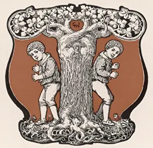 Roots Prints: Two boys and a tree