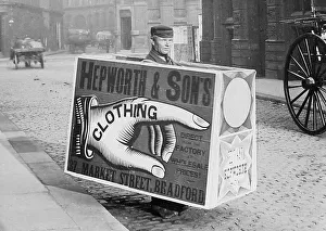 Bradford Prints: Bradford Sandwich Board man Victorian period