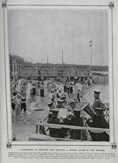 Idea Prints: Brass band playing to bathers Wannsee, Berlin, Germany