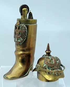 Flint Collection: Brass lighter in the form of a jackboot, WW1