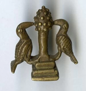 Images Dated 13th January 2012: Brass ornament, two birds and tree