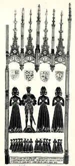Rubbing Prints: Brass rubbing, Robert Ingylton, Knight, and three wives