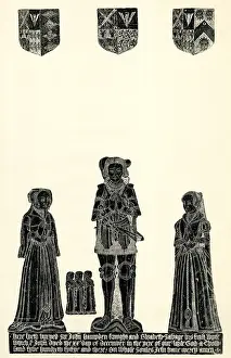 1553 Prints: Brass rubbing, Sir John Hampden, Knight, and wife Elizabeth