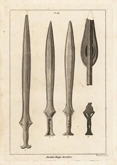 Stockdale Collection: Brass swords, handle and spear head