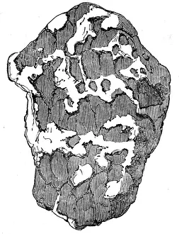 Pebble Prints: Brazil. Gold Washing. Rounded Water-Worn Pebble of Gold with