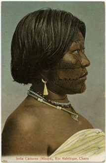 Images Dated 13th May 2016: Brazil - Kadiweu Woman - Nabileque River, Mato Grosso