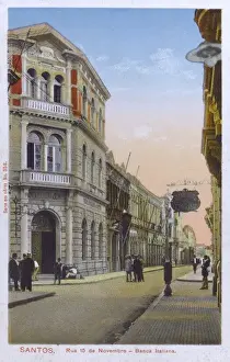 Santos Prints: Brazil - Santos - Rua 15 Novembro - Banca Italiana
