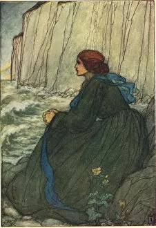 Poems Collection: Break, Break, Break - illustration by Florence Harrison of Tennysons poem. Date: c