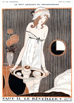Images Dated 6th March 2019: Breakfast for a soldier on home leave, WW1
