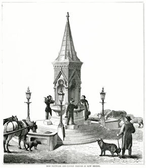 Wheeler Collection: Brentford public fountain for people and animals at Kew Bridge. Erected at the request of Mrs