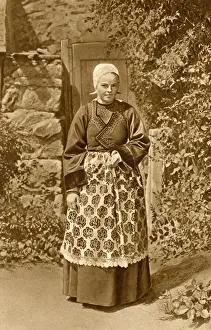 Bretagne Prints: Breton woman at Douarnenez, Brittany, Northern France