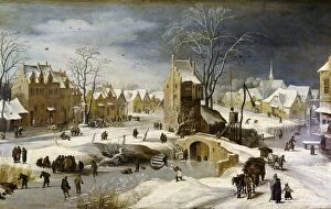 Fine Art Gallery: Breugel, Pieter II, The Younger. Winter Scene with Ice Skaters