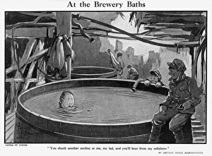 Cleanliness Collection: At the Brewery Baths by Bruce Bairnsfather, WW1 cartoon