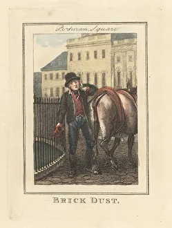 Edward Edwards Prints: Brick-dust seller with donkey in Portman Square, London, 1805