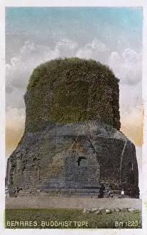 Stupa Prints: Brick tower (Dhamek Stupa) at Sarnath, nr Benares, India