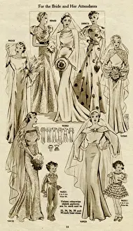 Attendants Prints: Bride and her attendants 1936