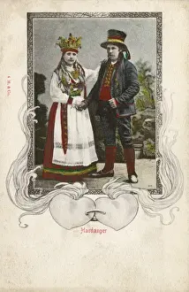 Marital Prints: Bride and groom from Hardanger, Norway