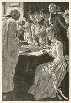 The Bride Signs