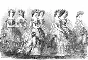 Images Dated 31st December 2010: Bridesmaids at the wedding of the Princess Royal, 1858