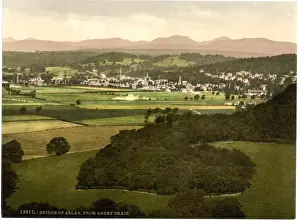 Allan Prints: Bridge of Allan from Abbey Craig, Scotland