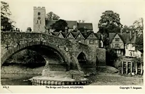 Maidstone Prints: The Bridge & Church, Aylesford, Kent