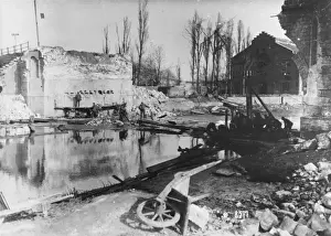 Armentieres Prints: Bridge construction WWI