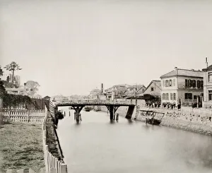Bridge over a creek / canal, probably Yokohama, Japan