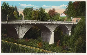Highway Prints: Bridge near Olympia, Washington, Pacific Highway, USA Date: 1929