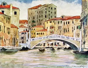 Menpes Gallery: Bridge near the Palazzo Labia - Venice, Italy