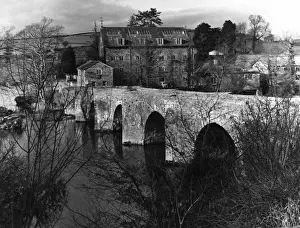 Staverton Prints: Bridge across River Dart at Staverton, Devon