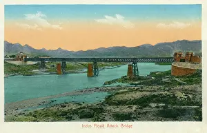 Flood Prints: Bridge across the River Indus at Attock, Pakistan