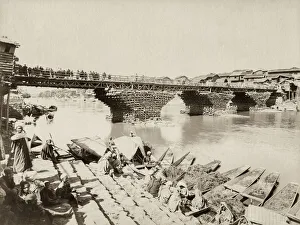 Bridge over the River Jhelum Srinagar, India, c. 1890 s