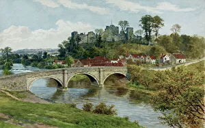 Ludlow Prints: Bridge over river, Ludlow, Shropshire