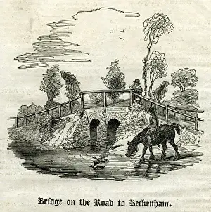 Beckenham Prints: Bridge on the road to Beckenham, Kent